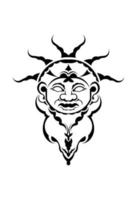 masque tribal. motifs ethniques monochromes. tatouage noir de style maori. isolé. vecteur. vecteur