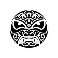 masque tribal. symbole totémique traditionnel. tatouage noir dans le style des anciennes tribus. vecteur