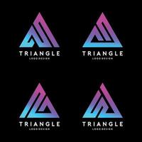 ensemble de vecteurs de conception de logo de ligne de triangle vecteur