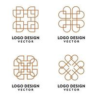 ensemble de vecteurs de modèle de logo linéaire à la mode vecteur