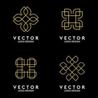 ensemble de vecteurs de modèle de logo d'art de ligne à la mode vecteur