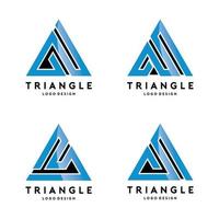ensemble de conception de logo de forme de ligne de triangle vecteur