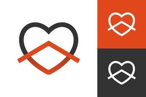 illustration graphique vectoriel du logo de la maison d'amour. parfait à utiliser pour une entreprise de technologie