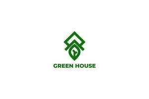 vecteur de conception de logo de maison verte