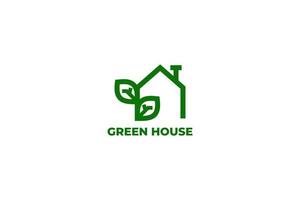 vecteur de conception de logo de maison verte