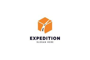 vecteur de conception de logo d'expédition d'expédition de boîte rapide