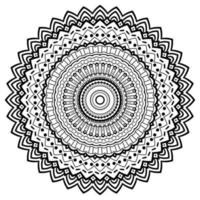 mandala de fleur de contour noir. élément de décoration vintage. fleur de doodle rond ornemental isolé sur fond blanc. élément de cercle géométrique. vecteur