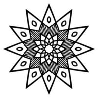 joli mandala. fleur doodle ronde ornementale isolée sur fond blanc. ornement décoratif géométrique dans un style oriental ethnique. vecteur