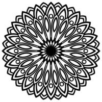 mandala de contour. fleur de doodle rond ornemental isolé sur fond blanc. élément de cercle géométrique. vecteur