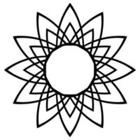 mandala de cadre mignon. fleur de doodle rond ornemental isolé sur fond blanc. ornement décoratif géométrique de style oriental ethnique. vecteur