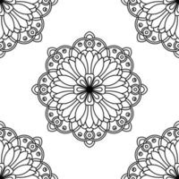 modèle sans couture fantaisie avec mandala ornemental. fond de fleur de doodle rond abstrait. cercle géométrique floral. vecteur