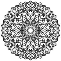 mandala de contour. fleur de doodle rond ornemental isolé sur fond blanc. élément de cercle géométrique. vecteur