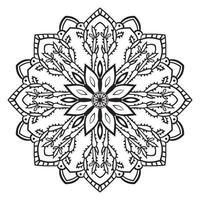 joli mandala. fleur doodle ronde ornementale isolée sur fond blanc. ornement décoratif géométrique dans un style oriental ethnique. vecteur