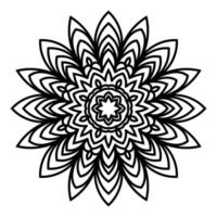 joli mandala. fleur doodle ronde ornementale isolée sur fond blanc. ornement décoratif géométrique dans un style oriental ethnique. vecteur