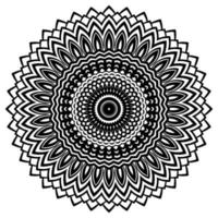 mandala de contour pour livre de coloriage. mandala de fleur d'ornement décoratif. élément de décoration vintage. doodle rond ornemental isolé sur fond blanc. élément de cercle géométrique vecteur