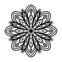 joli mandala. fleur doodle ronde ornementale isolée sur fond blanc. ornement décoratif géométrique dans un style oriental ethnique. vecteur