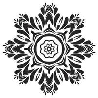 mandala de fleur de contour noir. élément de décoration vintage. fleur de doodle rond ornemental isolé sur fond blanc. élément de cercle géométrique. vecteur