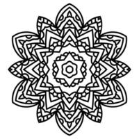 joli mandala. fleur doodle ronde ornementale isolée sur fond blanc. ornement décoratif géométrique dans un style oriental ethnique. vecteur