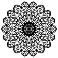 mandala de contour. fleur de doodle rond ornemental isolé sur fond blanc. élément de cercle géométrique. vecteur