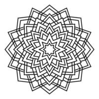 joli mandala. fleur doodle ronde ornementale isolée sur fond blanc. ornement décoratif géométrique dans un style oriental ethnique. vecteur