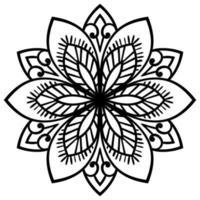 joli mandala. fleur doodle ronde ornementale isolée sur fond blanc. ornement décoratif géométrique dans un style oriental ethnique. vecteur