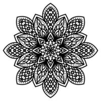 joli mandala. fleur doodle ronde ornementale isolée sur fond blanc. ornement décoratif géométrique dans un style oriental ethnique. vecteur