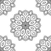 modèle sans couture fantaisie avec mandala ornemental. fond de fleur de doodle rond abstrait. cercle géométrique floral. vecteur