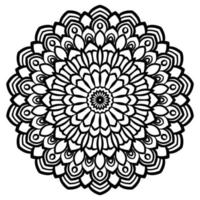 mandala de contour. fleur de doodle rond ornemental isolé sur fond blanc. élément de cercle géométrique. vecteur