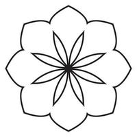 joli mandala. fleur doodle ronde ornementale isolée sur fond blanc. ornement décoratif géométrique dans un style oriental ethnique. vecteur