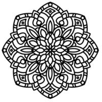 mandala floral ethnique. orient élément décoratif isolé sur fond blanc. motif oriental. ornement de cercle de henné. orient carte dessinée à la main pour livre de coloriage, t-shirt, logo. vecteur