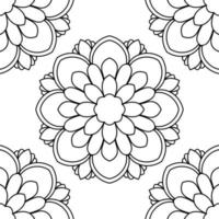 modèle sans couture fantaisie avec mandala ornemental. fond de fleur de doodle rond abstrait. cercle géométrique floral. illustration vectorielle. vecteur