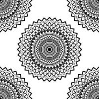 modèle sans couture fantaisie avec mandala ornemental. fond de fleur de doodle rond abstrait. cercle géométrique floral. illustration vectorielle. vecteur