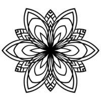 joli mandala. fleur doodle ronde ornementale isolée sur fond blanc. ornement décoratif géométrique dans un style oriental ethnique. vecteur