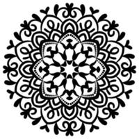 mandala de contour. fleur de doodle rond ornemental isolé sur fond blanc. élément de cercle géométrique. vecteur