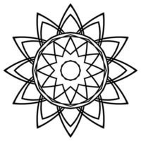 joli mandala. fleur doodle ronde ornementale isolée sur fond blanc. ornement décoratif géométrique dans un style oriental ethnique. vecteur