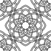 modèle sans couture fantaisie avec mandala ornemental. fond de fleur de doodle rond abstrait. cercle géométrique floral. vecteur