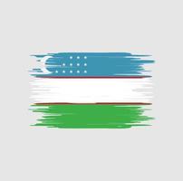 coup de pinceau du drapeau de l'ouzbékistan. drapeau national vecteur