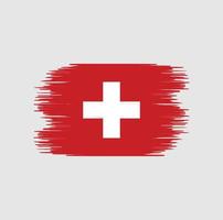 coup de pinceau du drapeau suisse. drapeau national vecteur