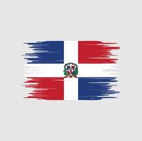 coup de pinceau du drapeau de la république dominicaine. drapeau national vecteur