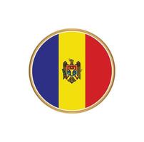 drapeau de la moldavie avec cadre doré vecteur