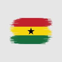 coup de pinceau du drapeau du ghana. drapeau national vecteur