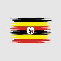 coup de pinceau du drapeau de l'ouganda. drapeau national vecteur