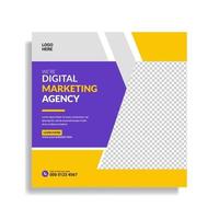 modèle de bannière de publication de médias sociaux d'agence de marketing numérique vecteur