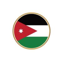 drapeau jordanien avec cadre doré vecteur