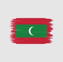 coup de pinceau du drapeau des maldives. drapeau national vecteur