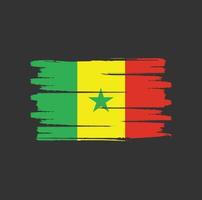 coups de pinceau du drapeau du sénégal vecteur