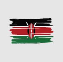 coups de pinceau du drapeau du kenya vecteur