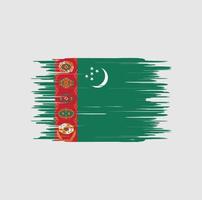 coup de pinceau du drapeau turkmène. drapeau national vecteur