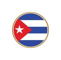 drapeau cuba avec cadre doré vecteur