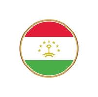drapeau du tadjikistan avec cadre doré vecteur